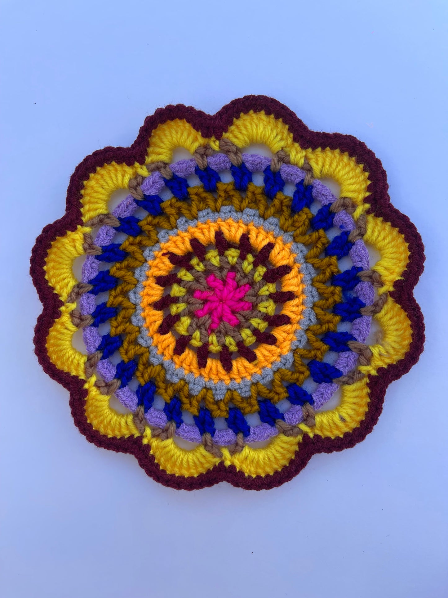Colorful Crochet Coaster