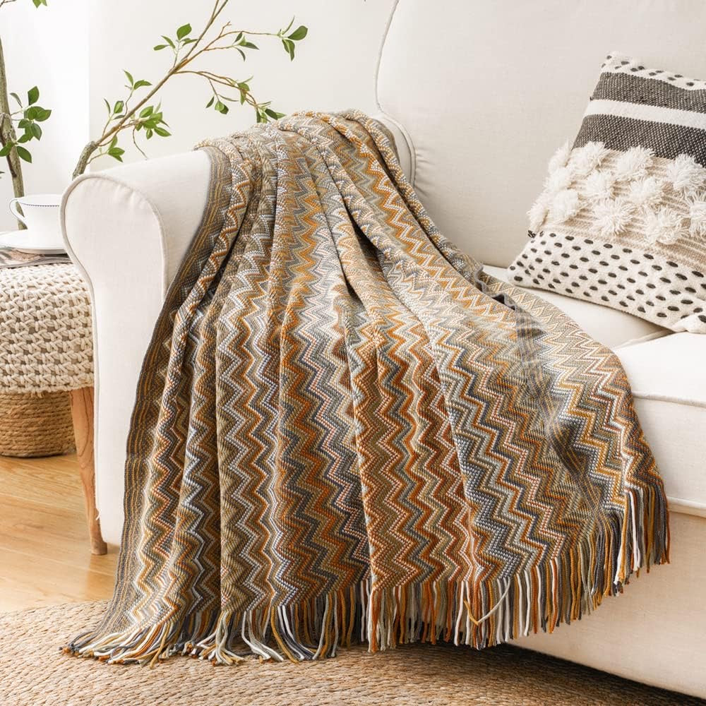 Boho Knit Throw Blanket