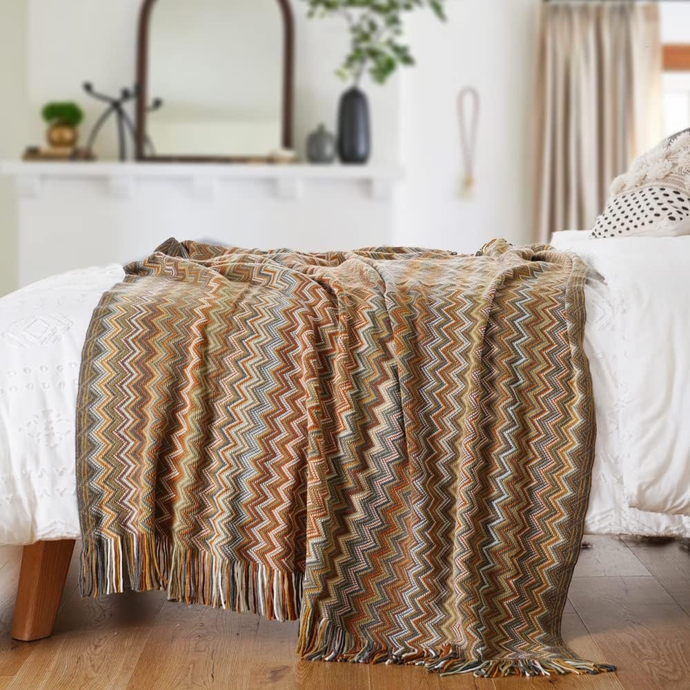 Boho Knit Throw Blanket