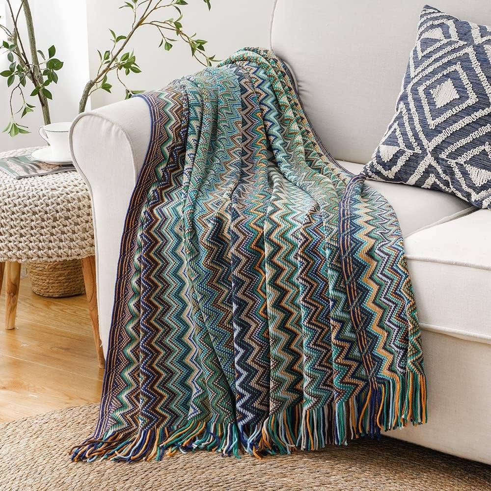 Boho Knit Throw Blanket