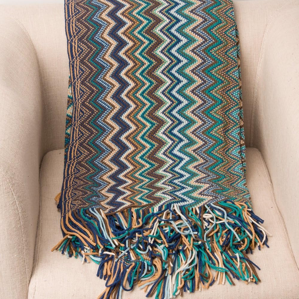 Boho Knit Throw Blanket