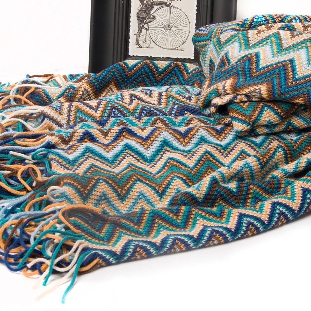 Boho Knit Throw Blanket
