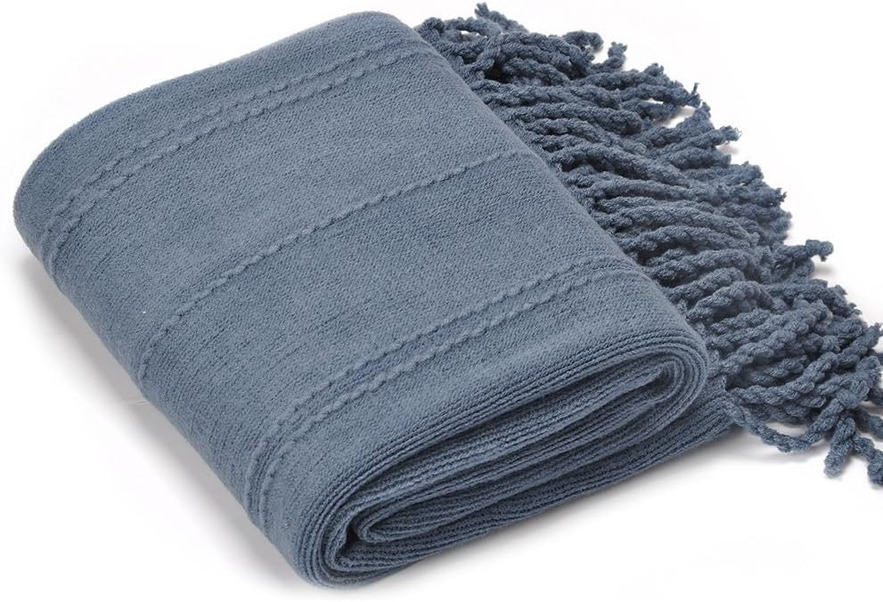 Soft Knit Throw Blanket with Tassels