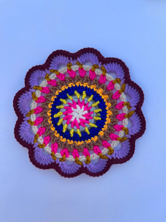 Colorful Crochet Coaster