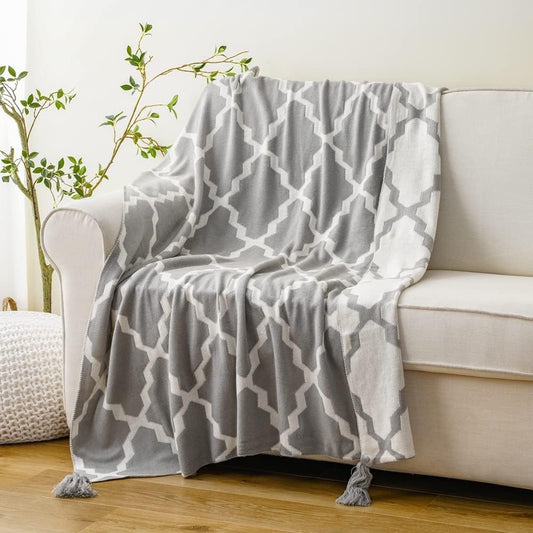 Geometric Knit Throw